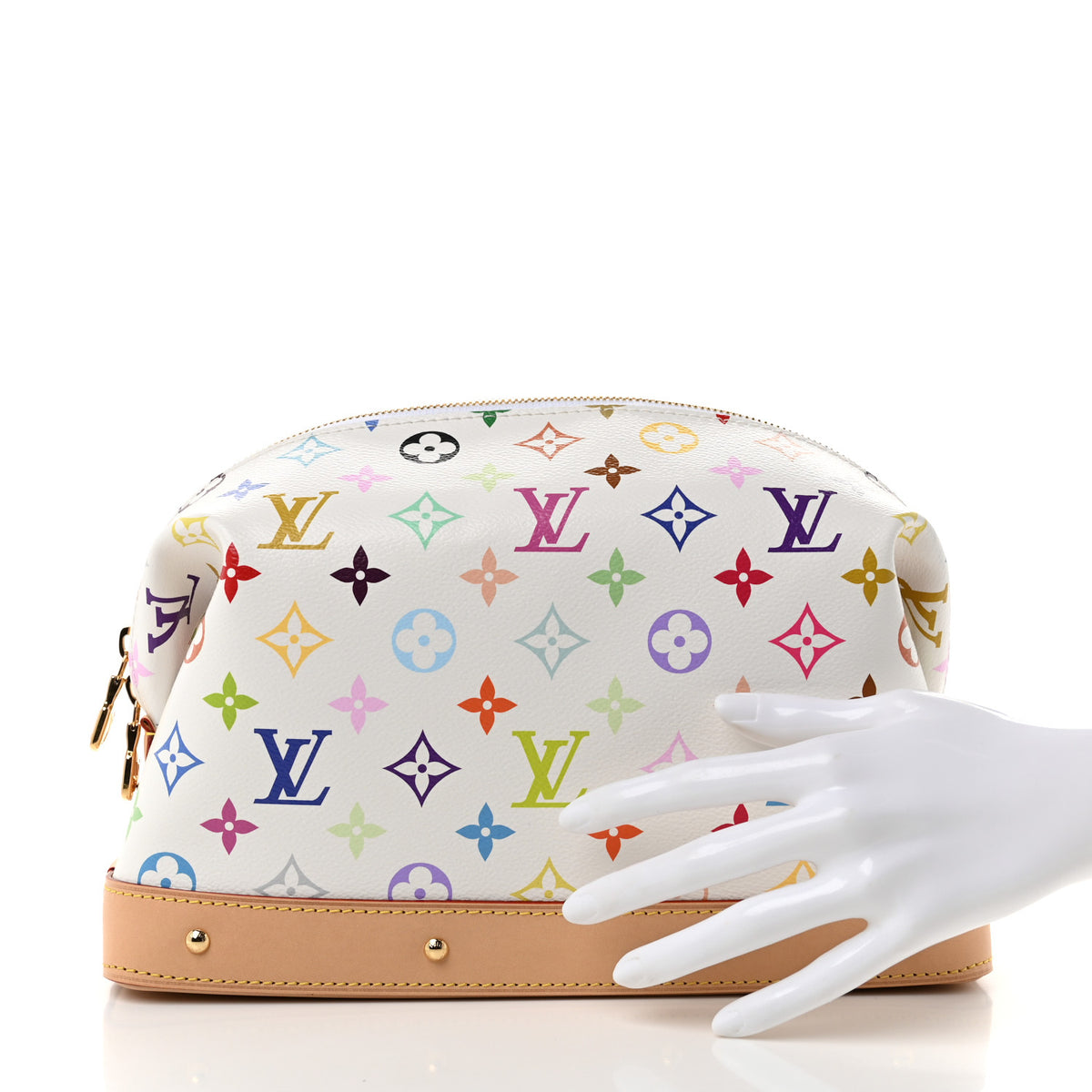 LV x TM Monogram Multicolor Cosmetic Pouch GM White