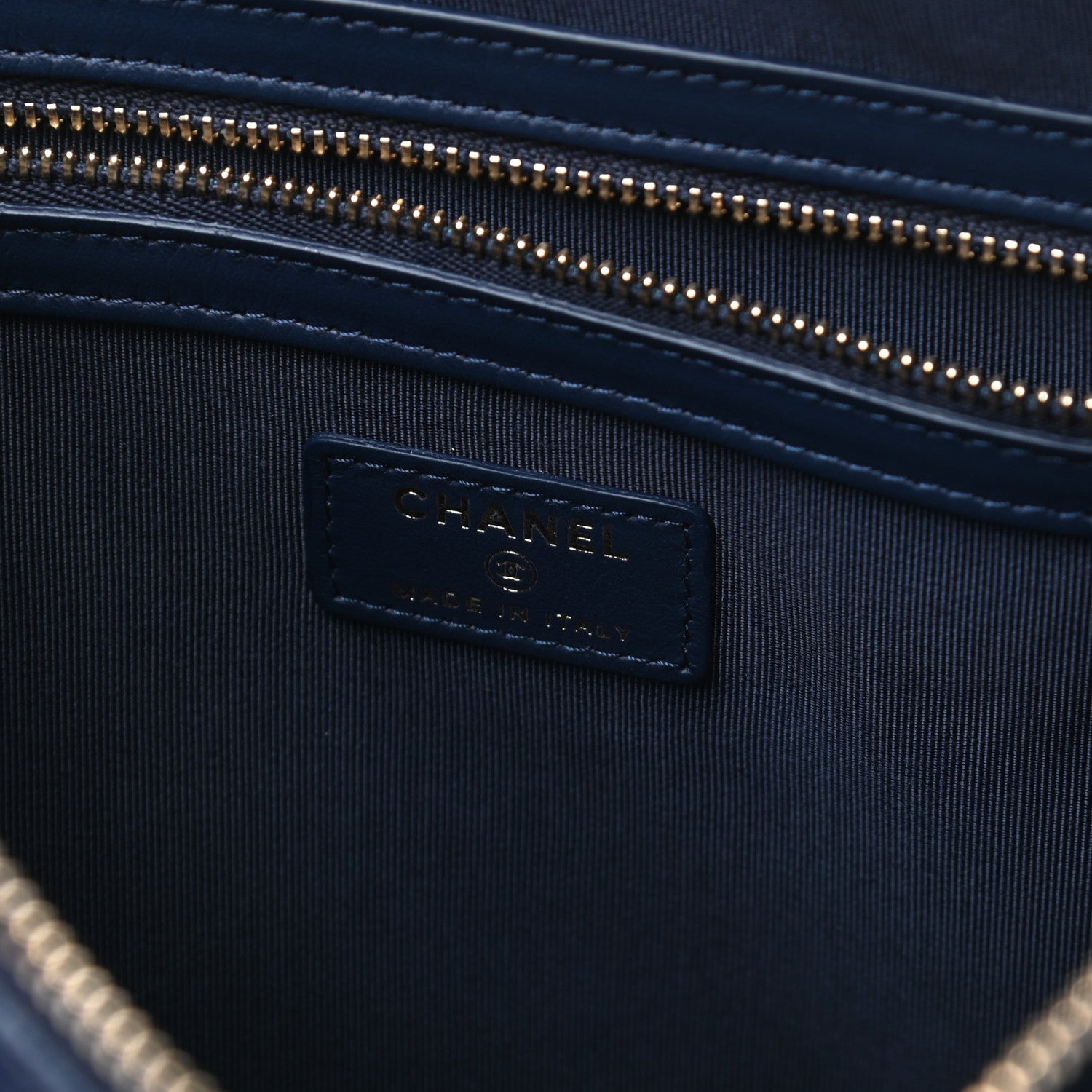Chanel Caviar Quilted Medium Cosmetic Case Blue 6 of 7