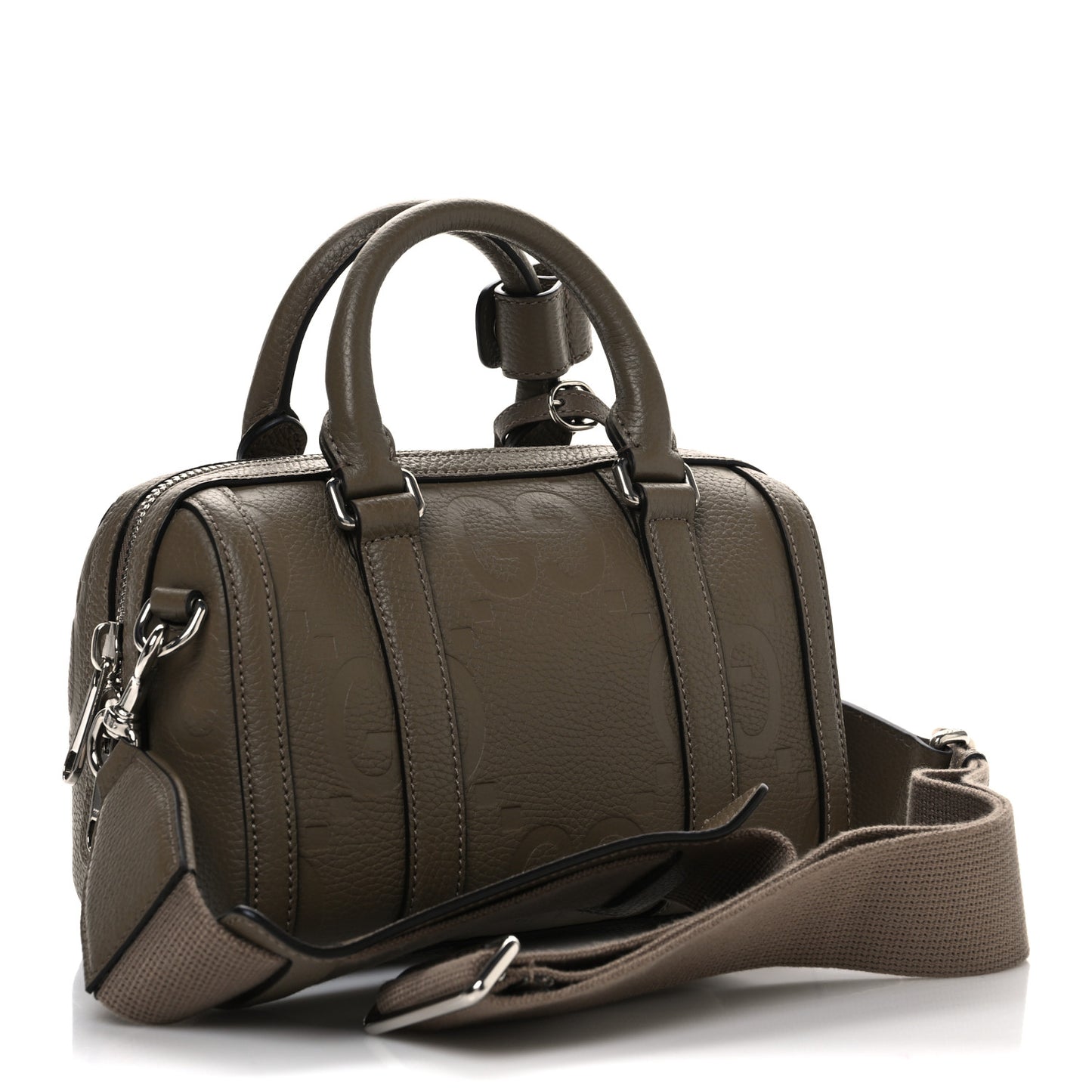 Piuma Calfskin Jumbo GG Embossed Mini Duffle Bag Good Taupe