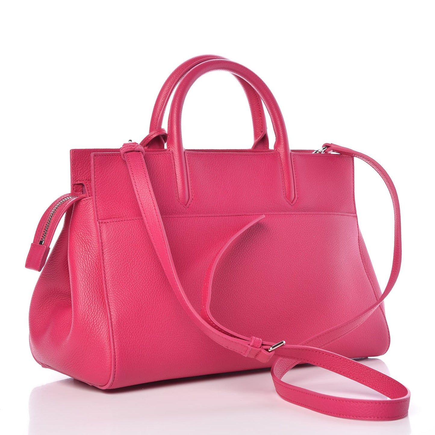 Grained Calfskin Small Cabas Rive Gauche Bubblegum