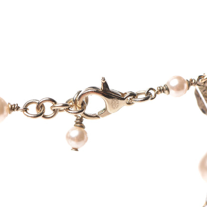 Chanel Pearl Beaded Lace CC Necklace Black Gold 4 of 5