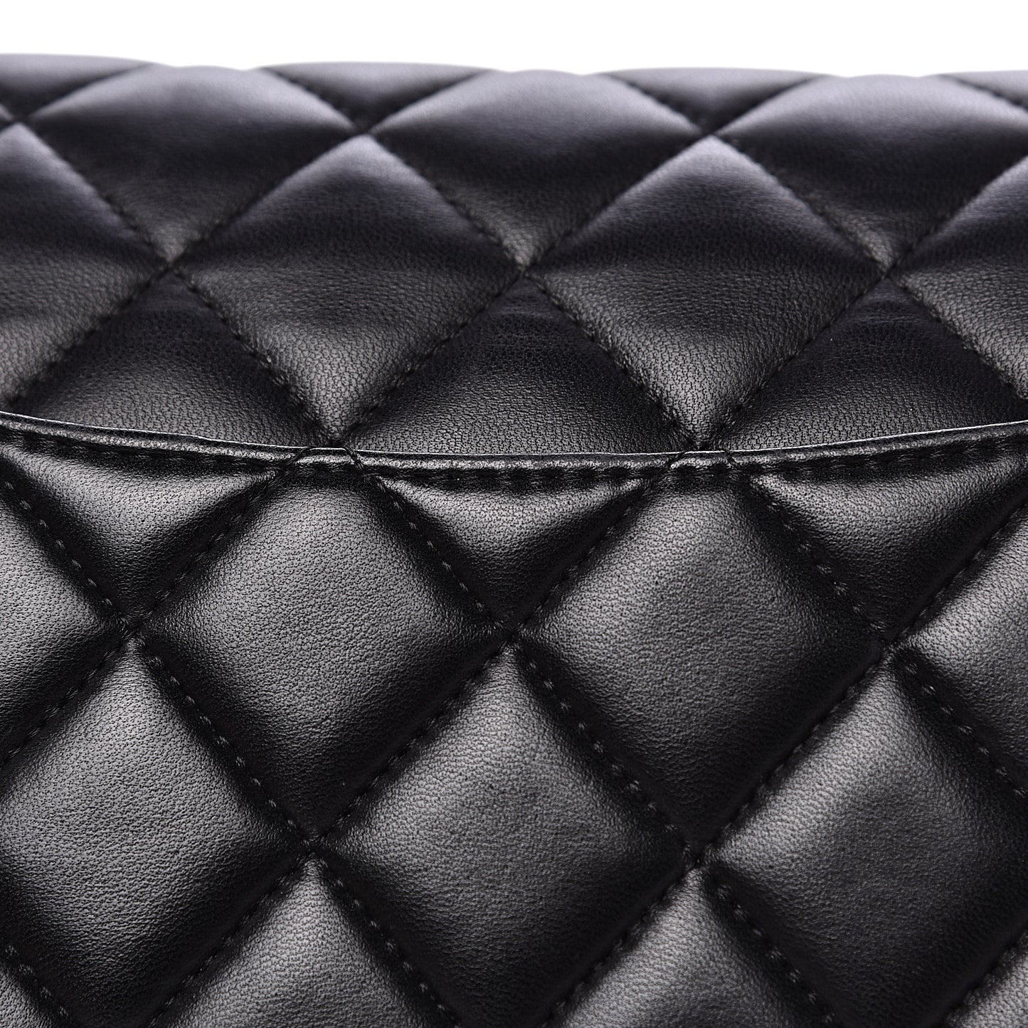 Lambskin Quilted Jumbo Double Flap Black