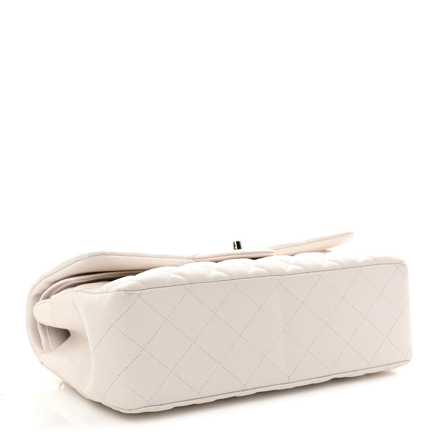 Chanel Caviar Quilted Jumbo Double Flap White 4 of 11
