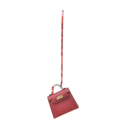 Hermes Tadelakt Mini Kelly Twilly Bag Charm Rouge Vif 1 of 6