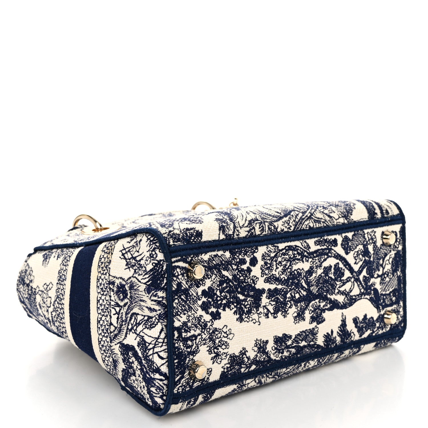 Christian Dior Toile de Jouy Embroidered Medium Lady D-Lite Blue 4 of 10