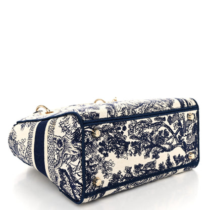 Christian Dior Toile de Jouy Embroidered Medium Lady D-Lite Blue 4 of 10