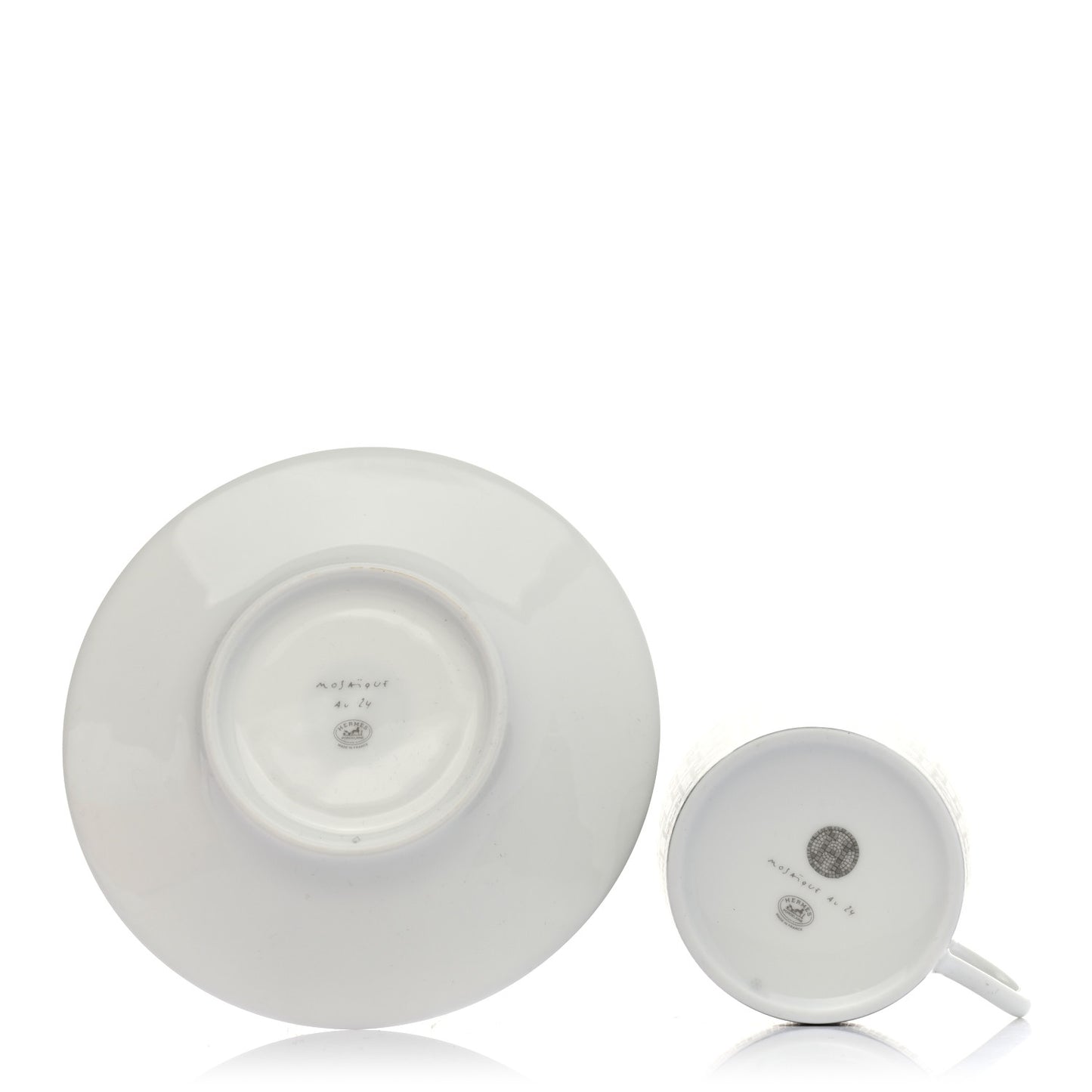 Porcelain Mosaique Au 24 Platine Tea Cup And Saucer Platinum