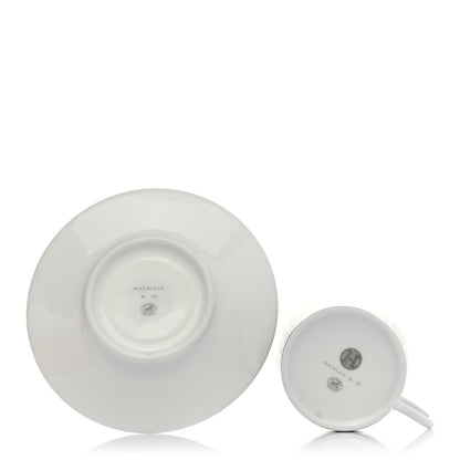 Hermes Porcelain Mosaique Au 24 Platine Tea Cup And Saucer Platinum 4 of 9
