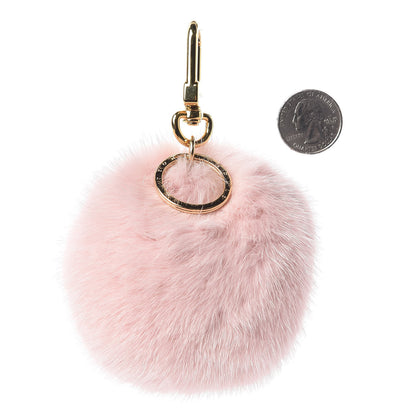 Louis Vuitton Calfskin Mink Fur Wild Cat Bag Charm Key Holder Pink 2 of 3