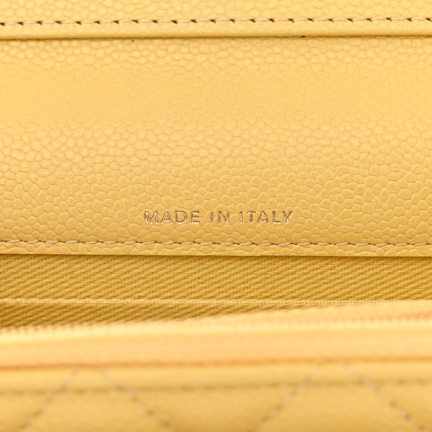 Caviar Quilted Business Affinity Clutch With Chain Flap Yellow