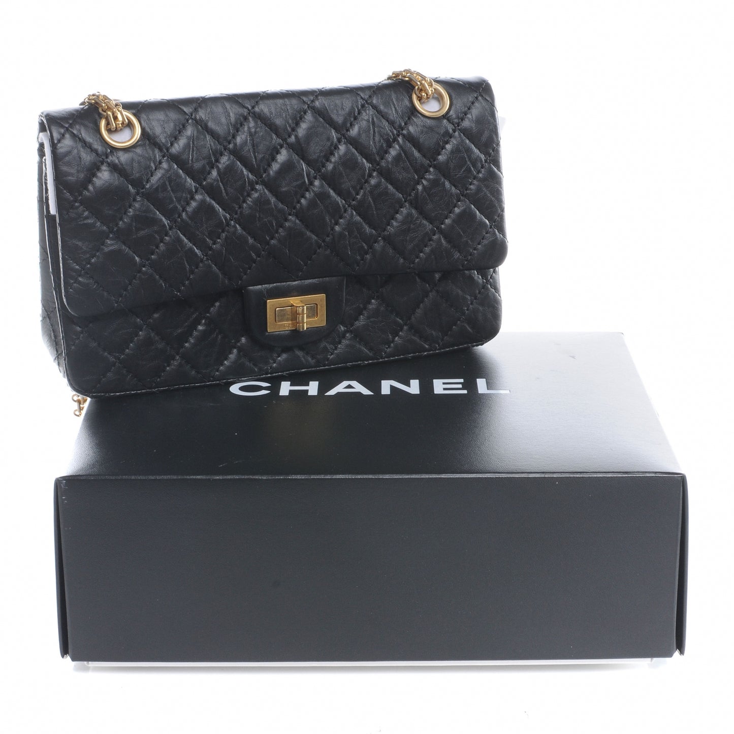 Aged Calfskin 2.55 Reissue 225 Flap Black