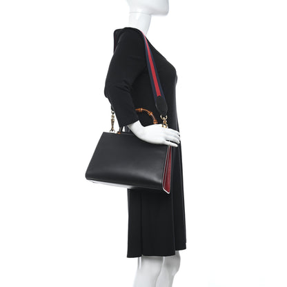 Gucci Nappa Bamboo Web Small Nymphaea Top Handle Bag Black 2 of 11