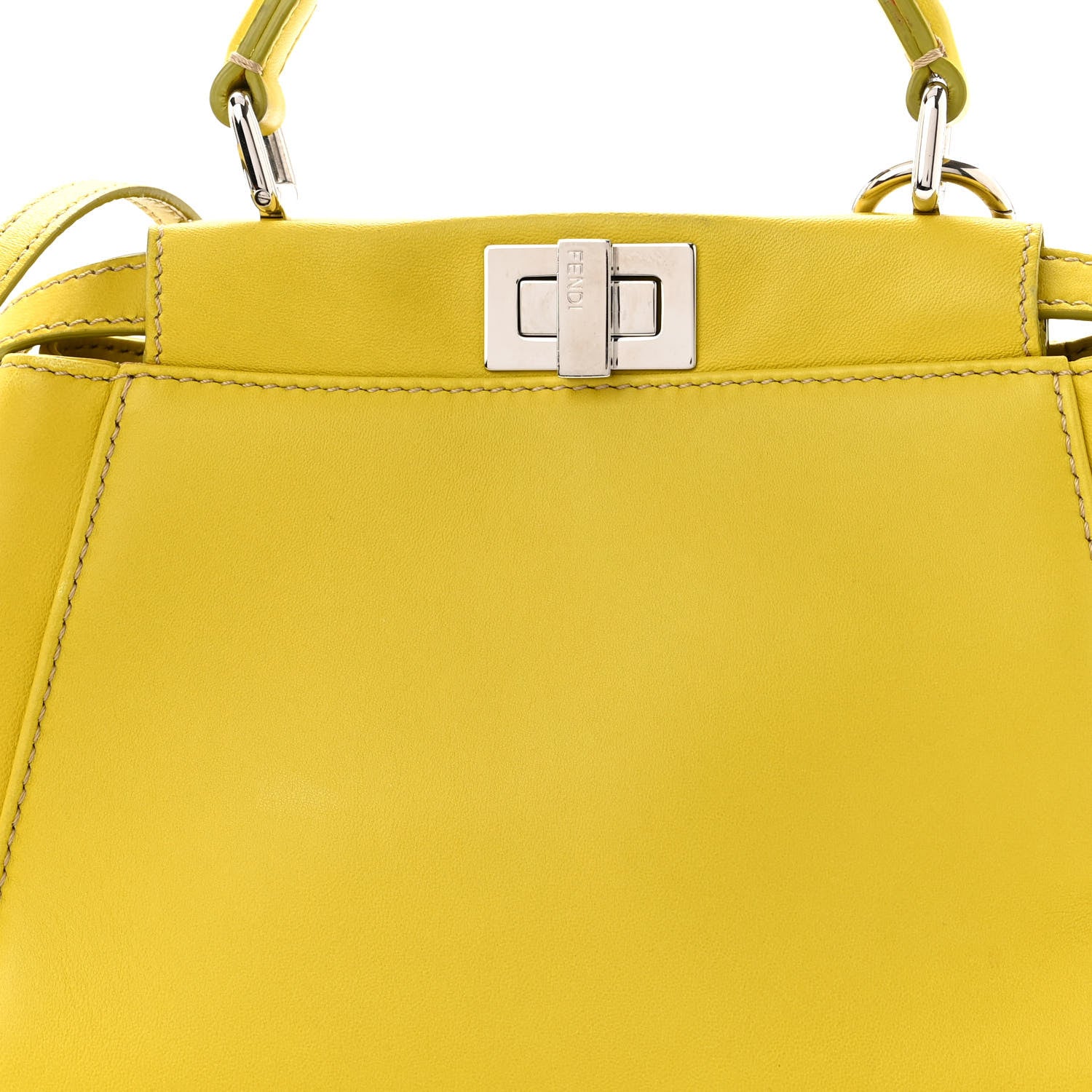 Fendi Nappa Mini Peekaboo Iconic Satchel Lime 8 of 10