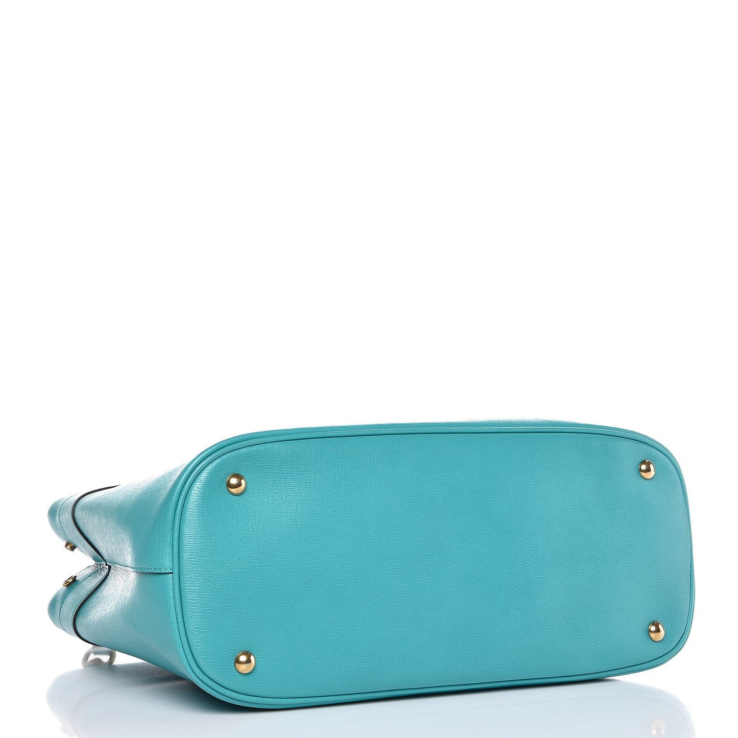 Calfskin Medium Bright Bit Top Handle Tote Turquoise
