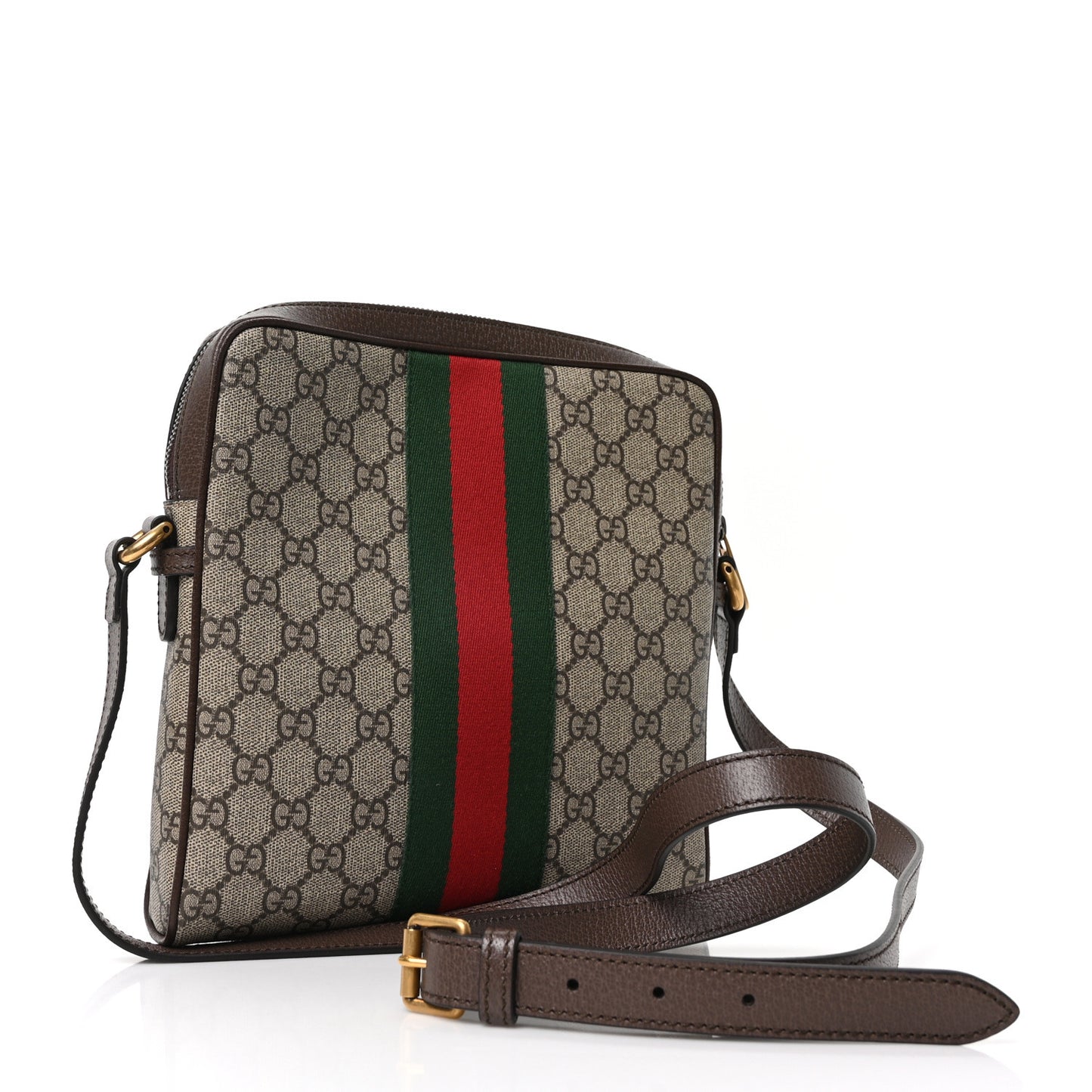 GG Supreme Monogram Web Small Ophidia Messenger Bag Brown