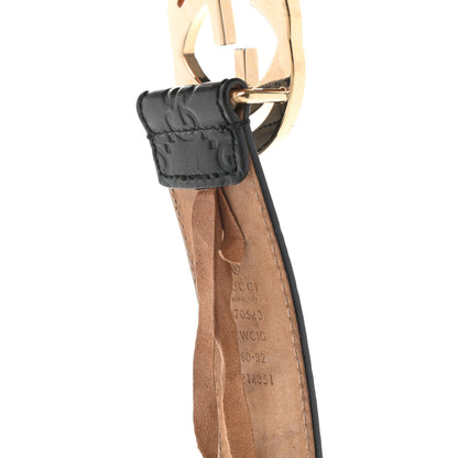 Gucci Guccissima Interlocking G 37mm Belt 80 32 Black 7 of 7