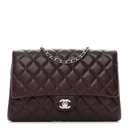 Chanel Caviar Quilted Clutch With Chain Flap Burgundy Burgundy 1 of 10