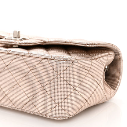 Chanel Metallic Calfskin Quilted Pixel Effect Mini Rectangular Flap Pink Gold 10 of 11