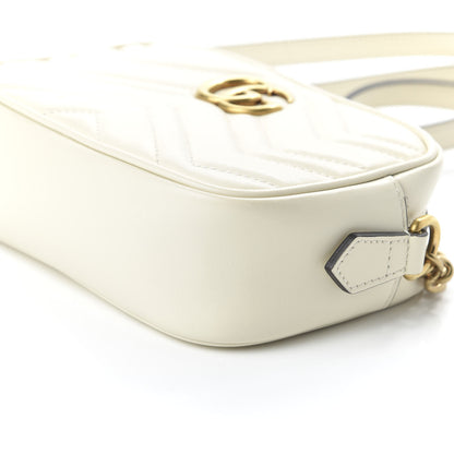 Gucci Calfskin Matelasse Mini GG Marmont Chain Shoulder Bag White 7 of 10