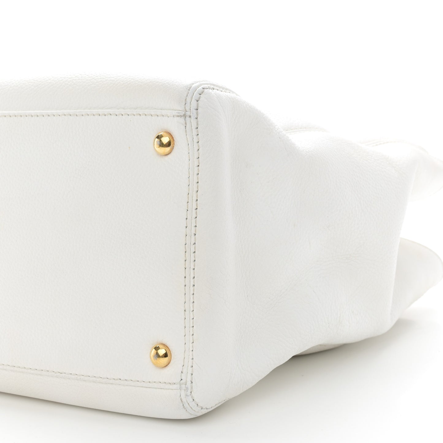 Calfskin Cerf Executive Shopper Tote White