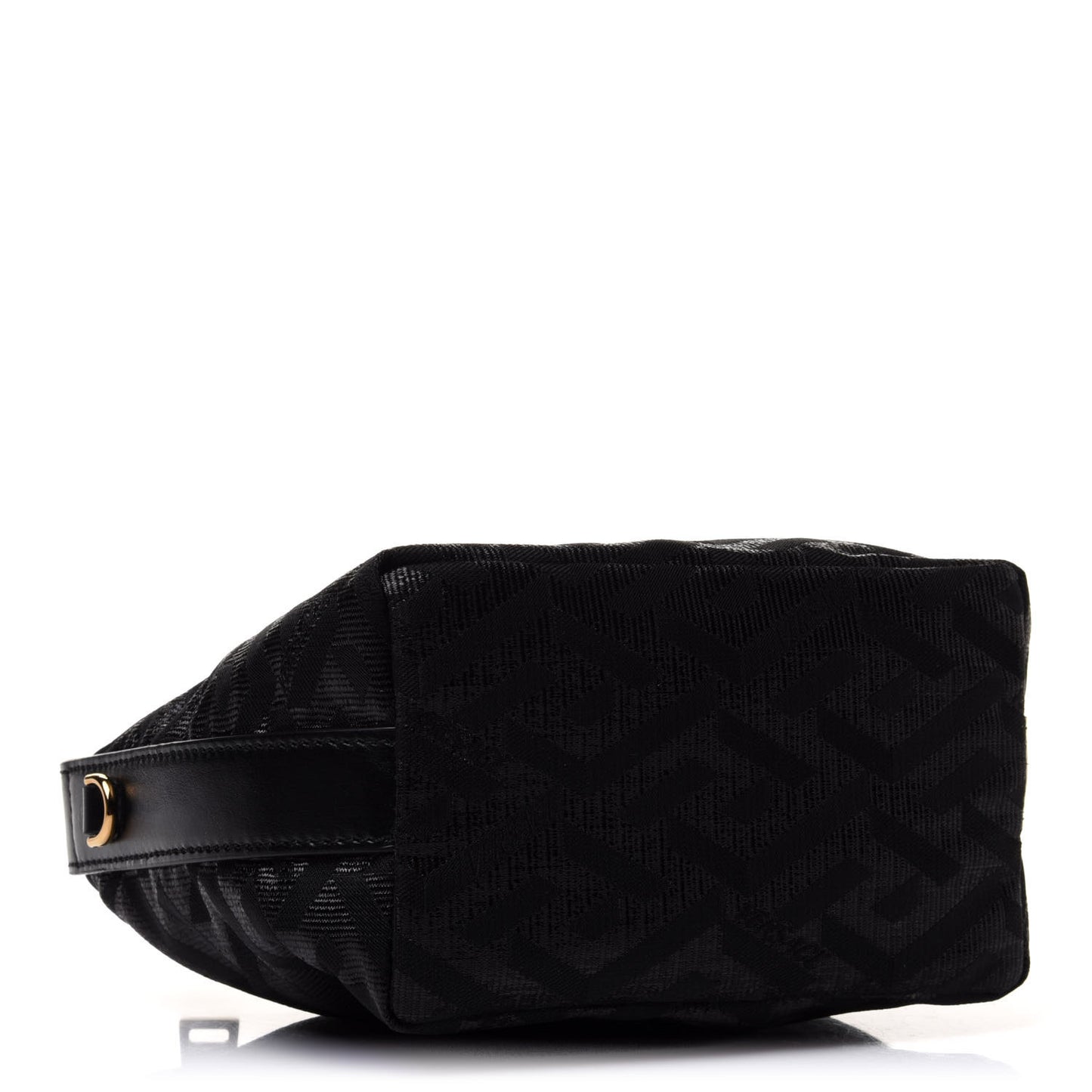 Metallic Canvas La Greca Signature Mini Bag Black