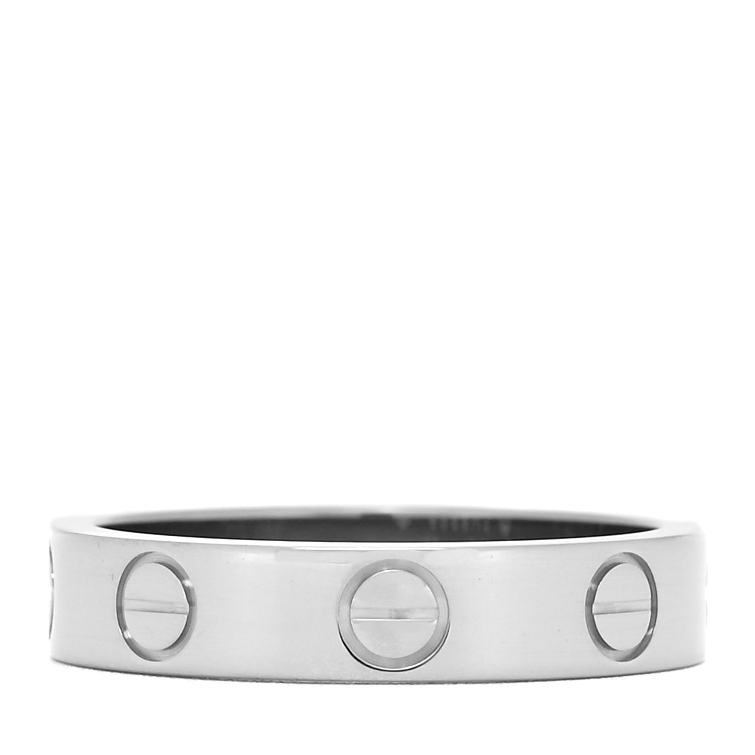 Cartier 18K White Gold 3.5mm LOVE Wedding Band Ring 47 4 3 of 4