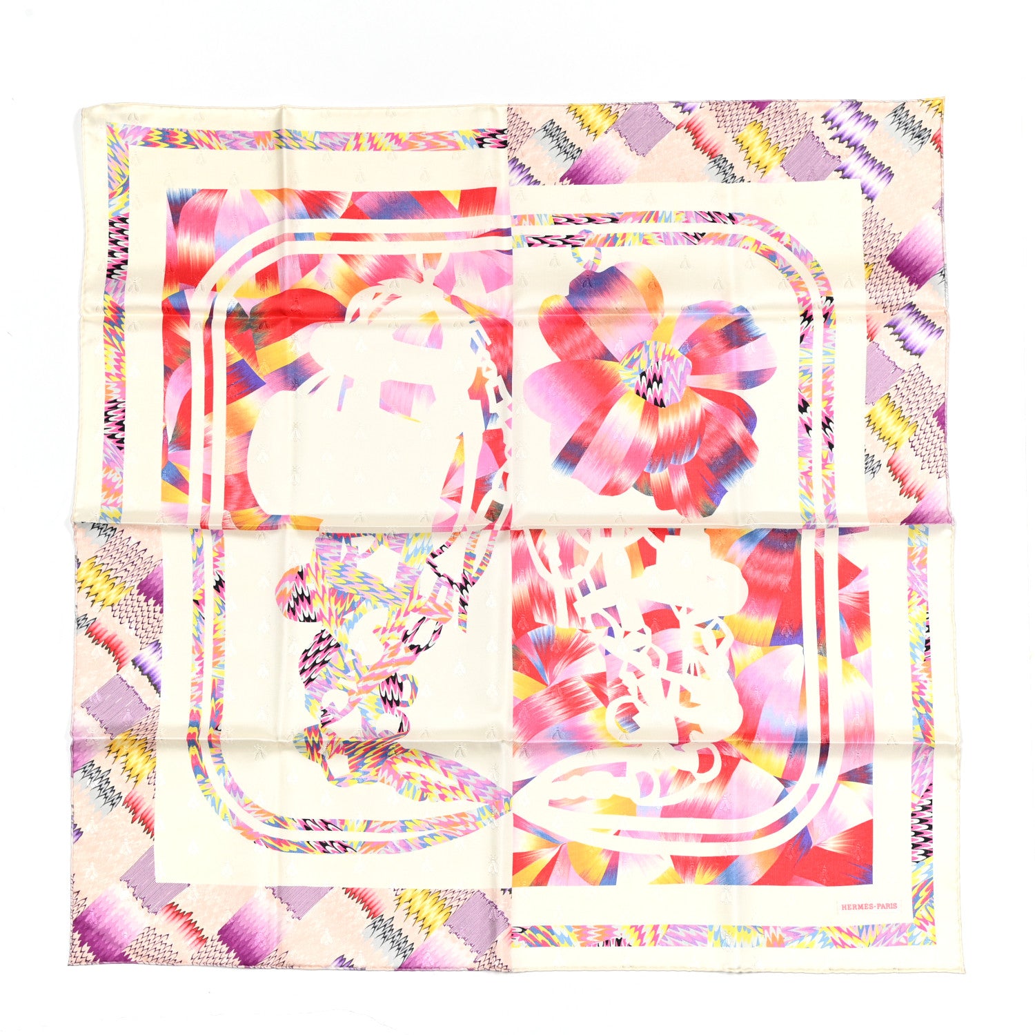 Hermes Silk Brides De Gala Marble Scarf 90 Rose Ivoire Multicolor 1 of 4