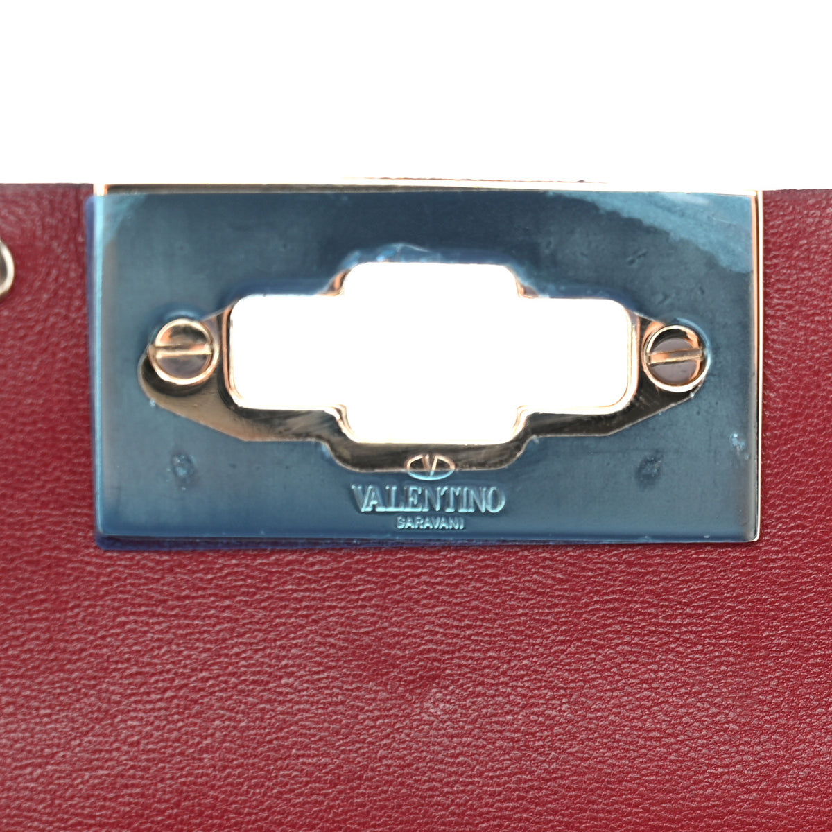 Nappa Rockstud Spike Wallet on Chain Rubino
