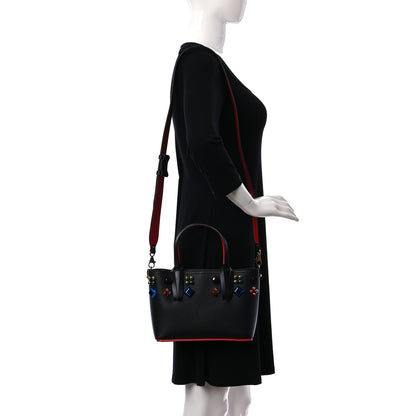 Christian Louboutin Calfskin Embellished Mini East West Cabata Tote Black 2 of 10