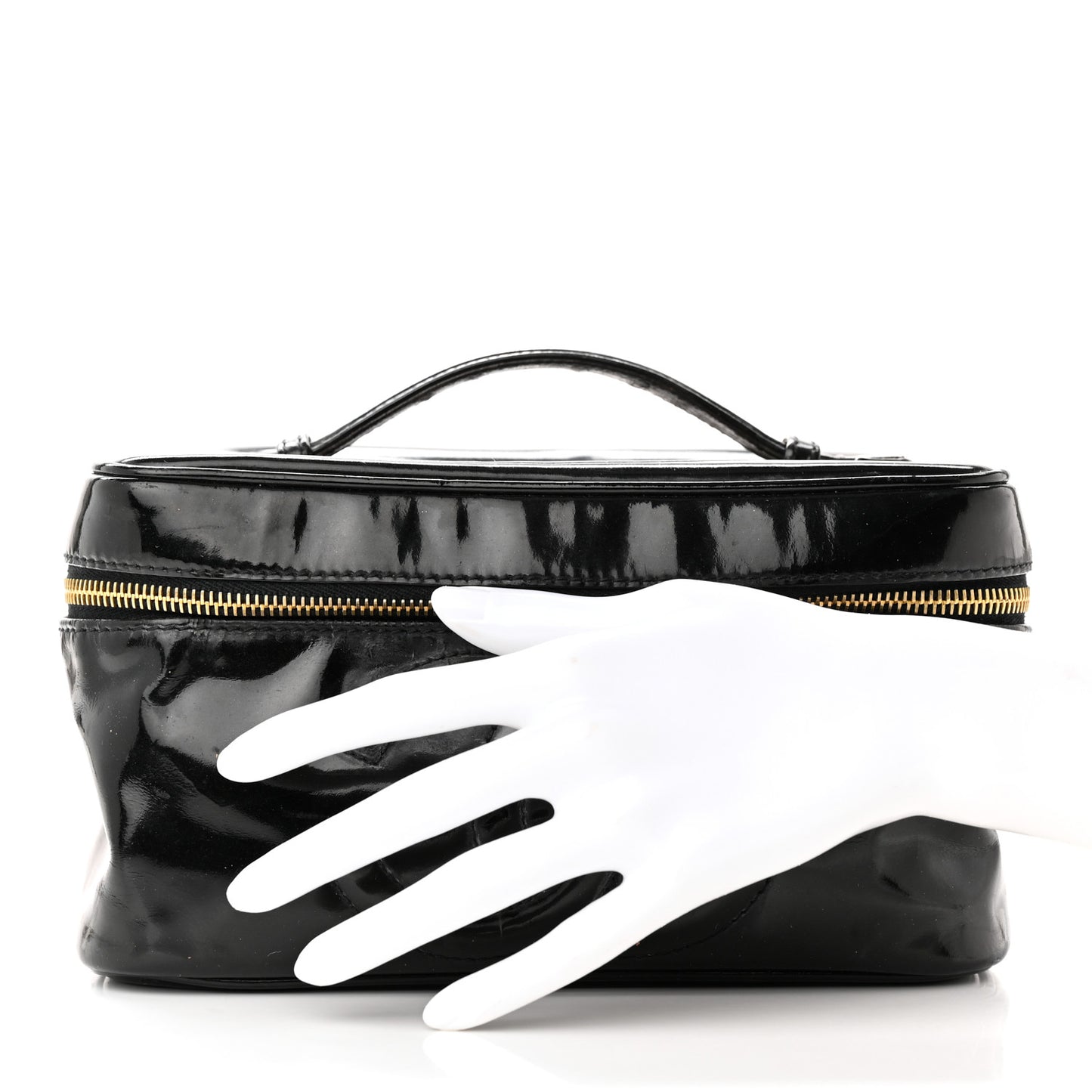 Patent Vanity Cosmetic Case Black