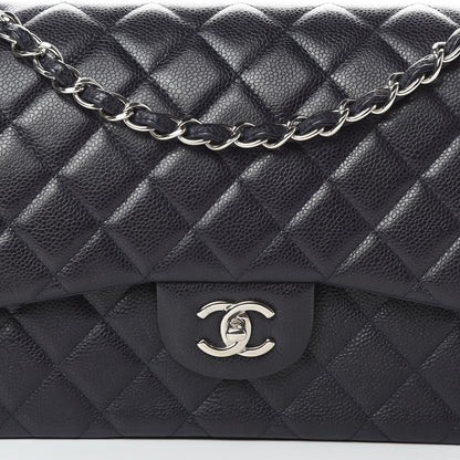 Chanel Caviar Quilted Jumbo Double Flap Navy Blue 8 of 12