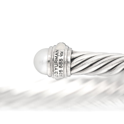 David Yurman Sterling Silver 14K Yellow Gold Pearl 7mm Cable Classics Bracelet 4 of 4