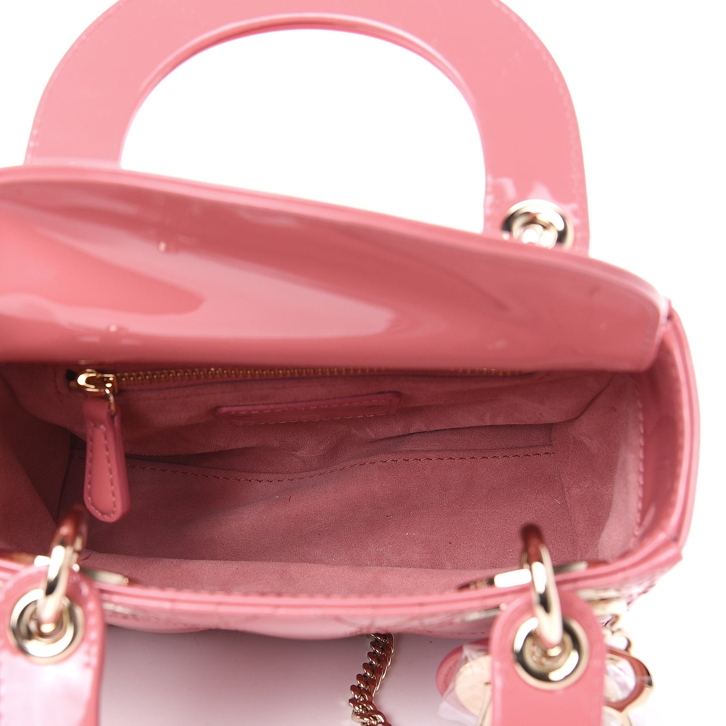 Patent Cannage Mini Lady Dior Pink