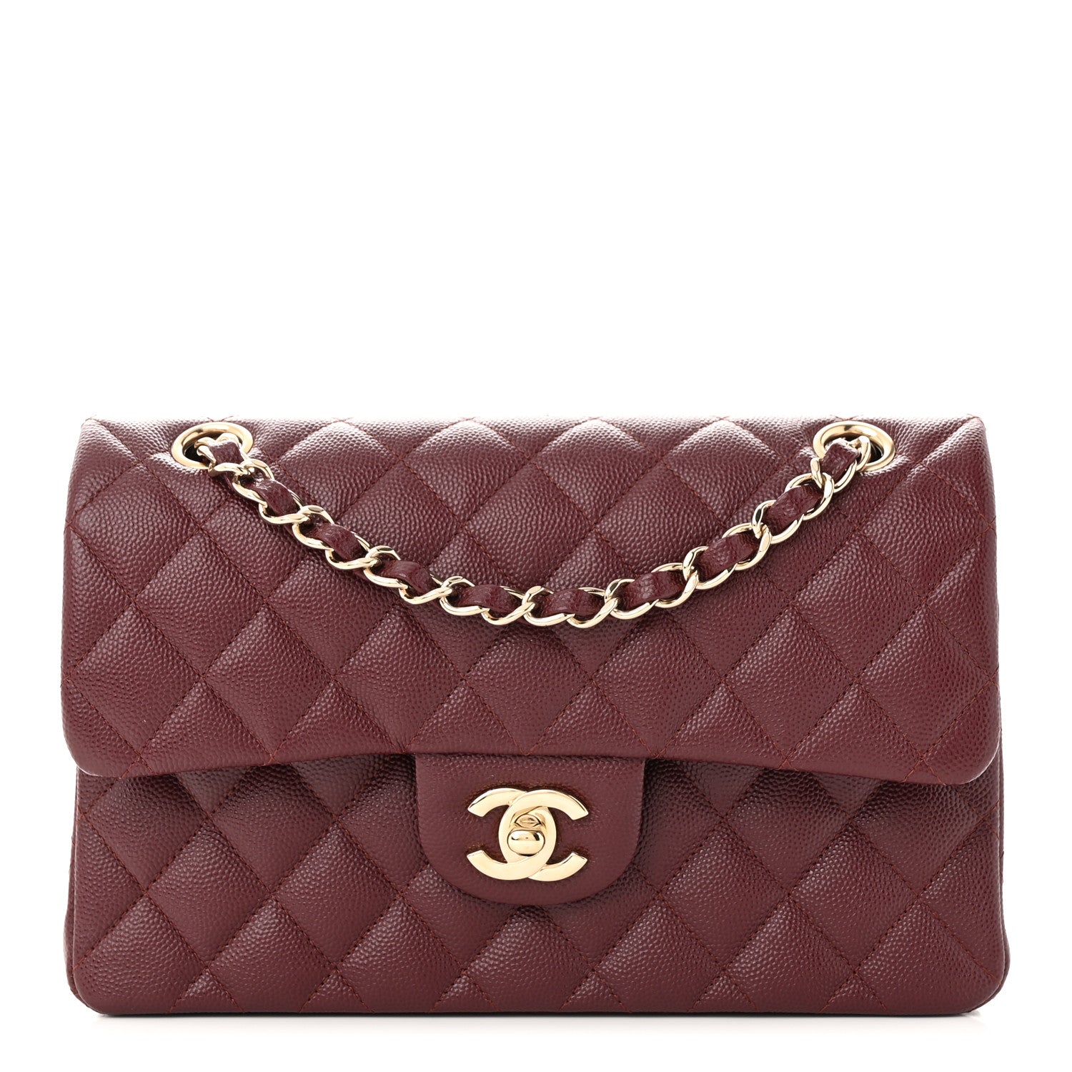 Chanel Caviar Quilted Small Double Flap Burgundy 1 of 13