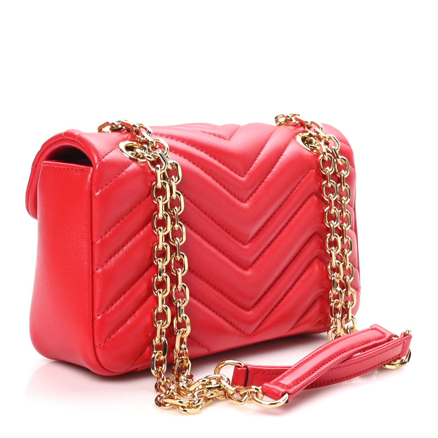 Lambskin Matelasse Small GG Marmont Shoulder Bag Bright Red