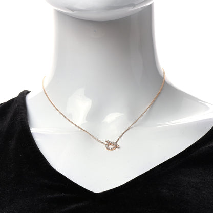 Hermes 18K Rose Gold Diamond Finesse Pendant Necklace 2 of 5