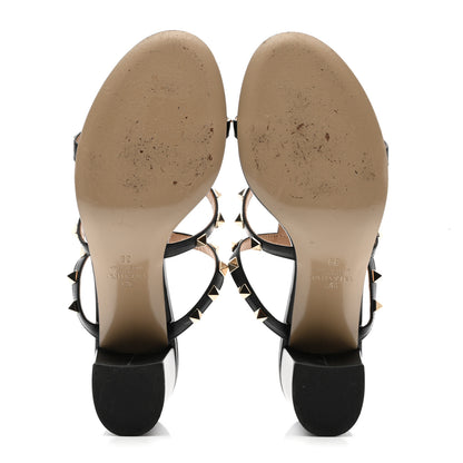 Valentino Garavani Calfskin Rockstud 60mm Caged Slide Sandals 39 Black 5 of 10