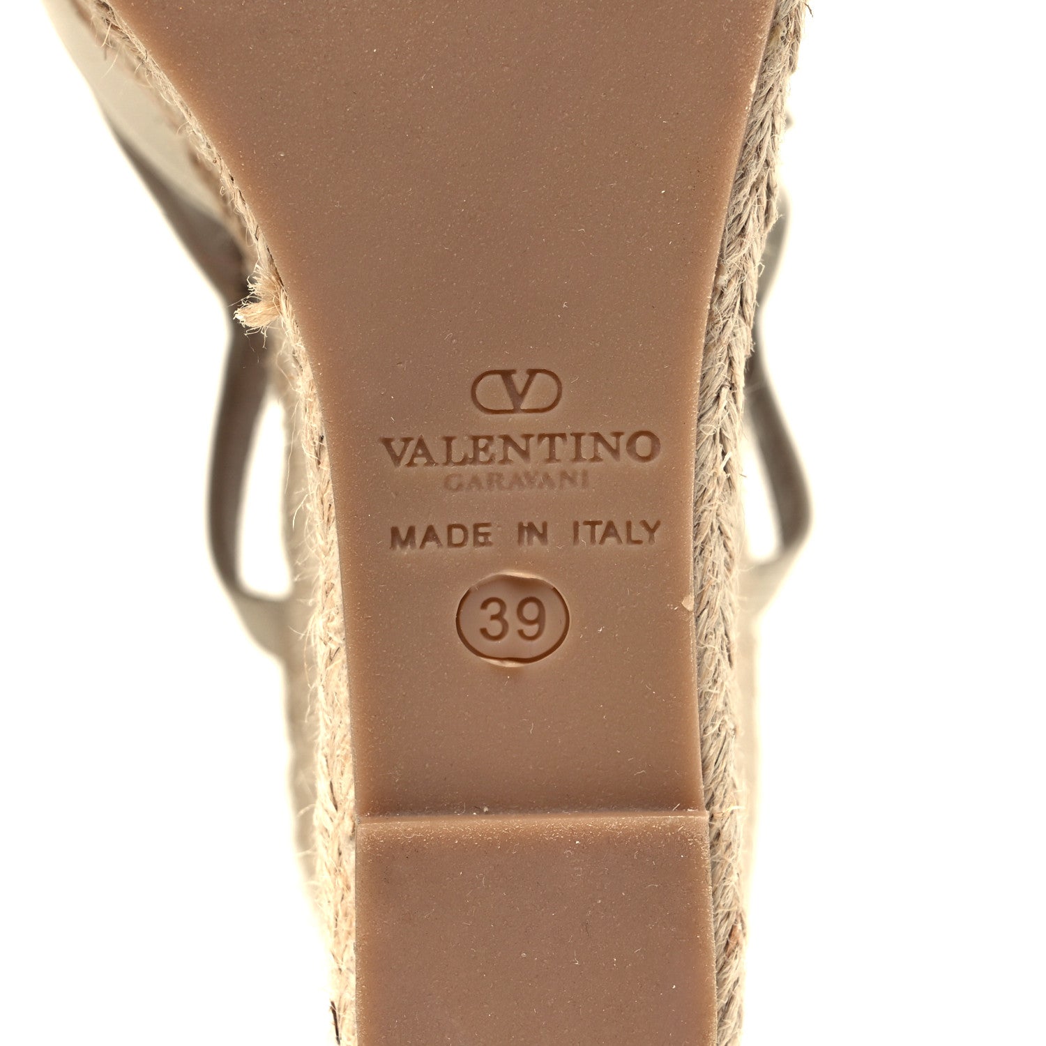 Valentino Garavani Nappa Rockstud Bow Espadrille Platform Wedge Sandals 39 White 6 of 7