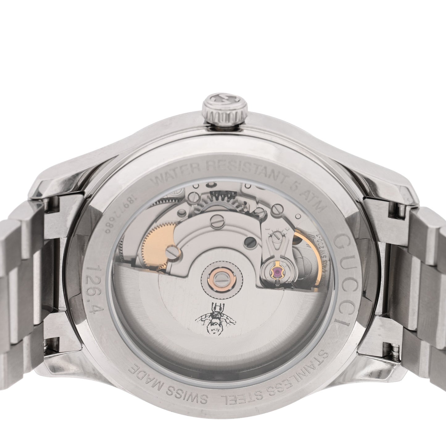 Stainless Steel 38mm G-Timeless Bee Automatic Watch Pink