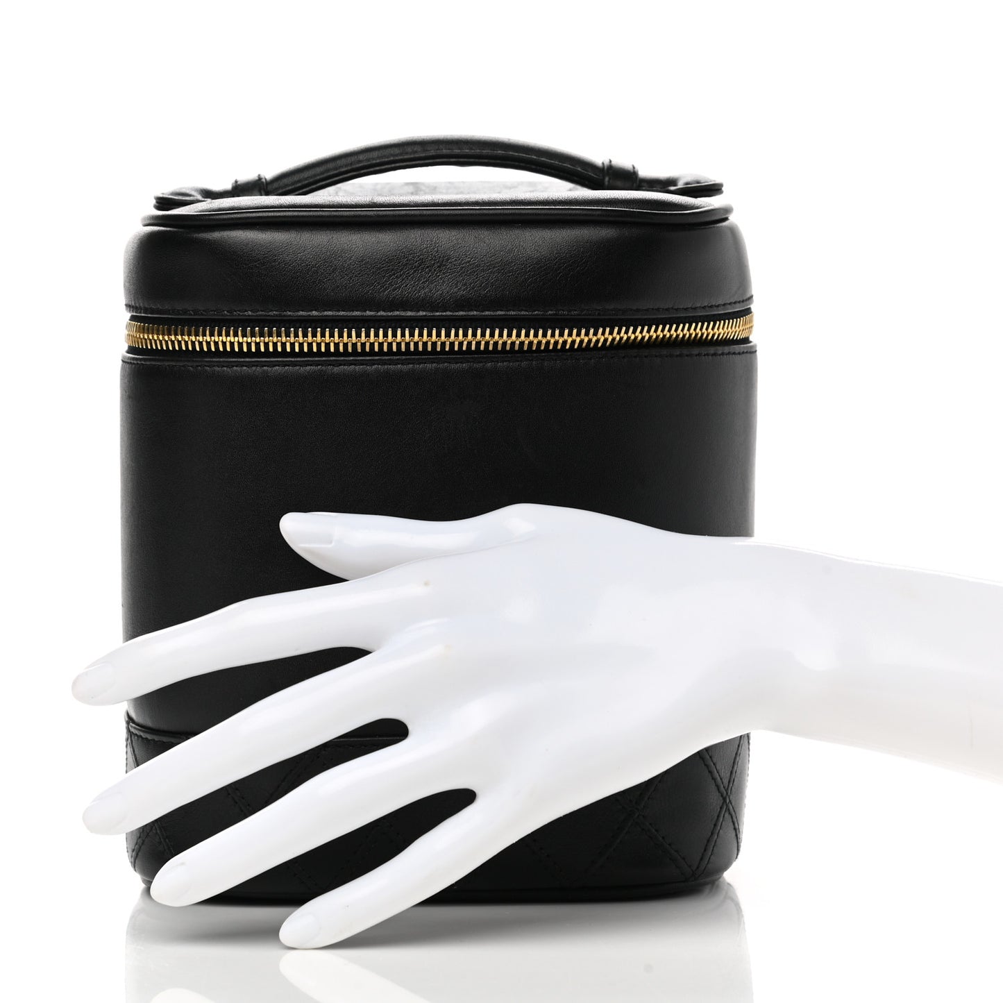 Lambskin Vanity Cosmetic Bag Black