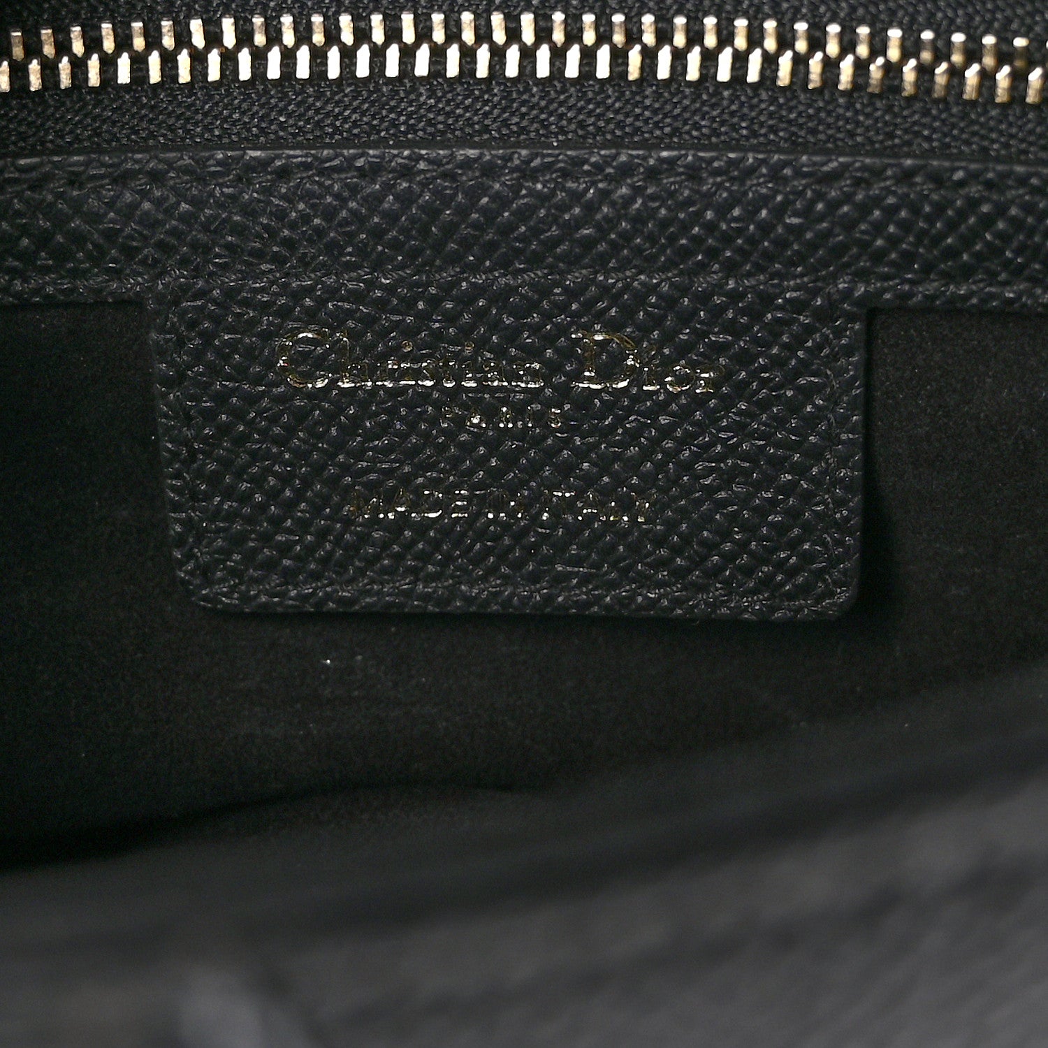 Christian Dior CHRISTIAN DIOR Grained Calfskin Saddle Bag With Strap Black 6 of 9