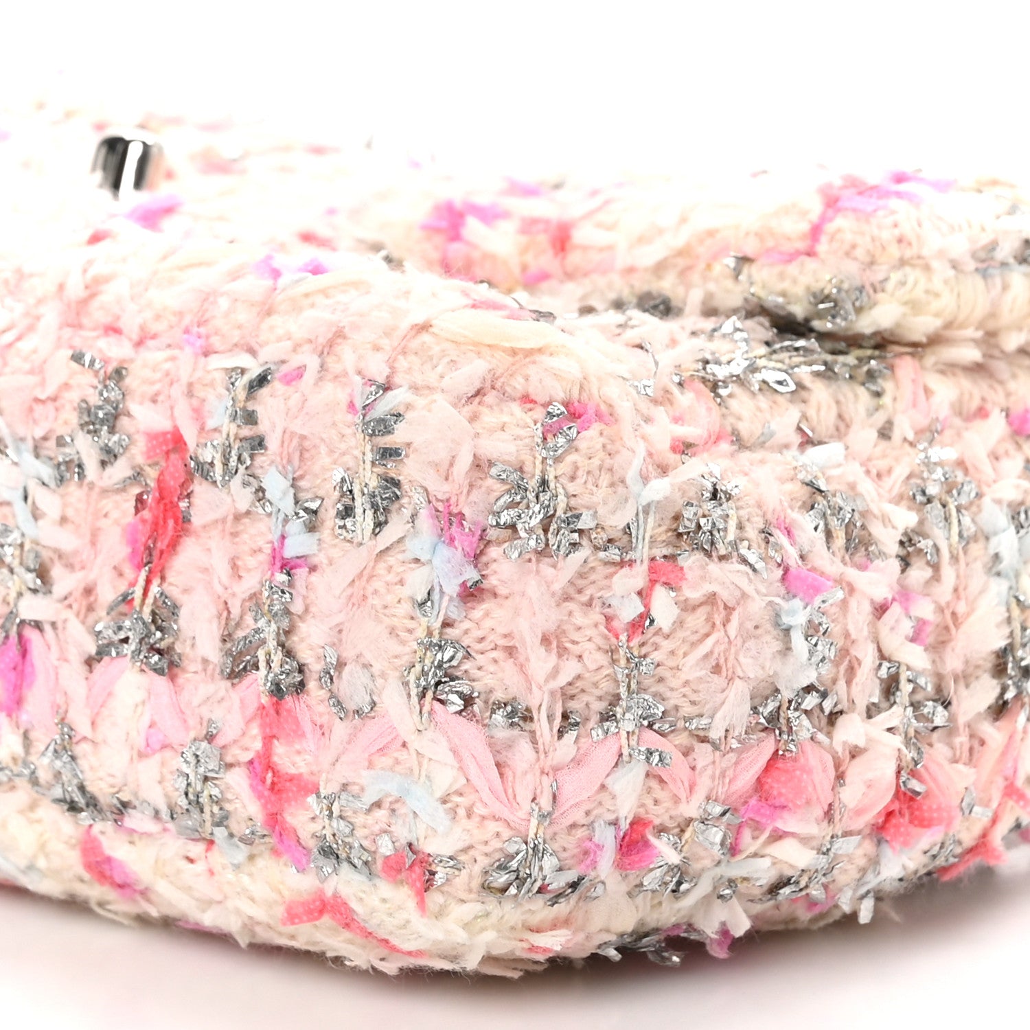Chanel Tweed Quilted Mini Rectangular Flap Light Pink Silver Blue 10 of 10