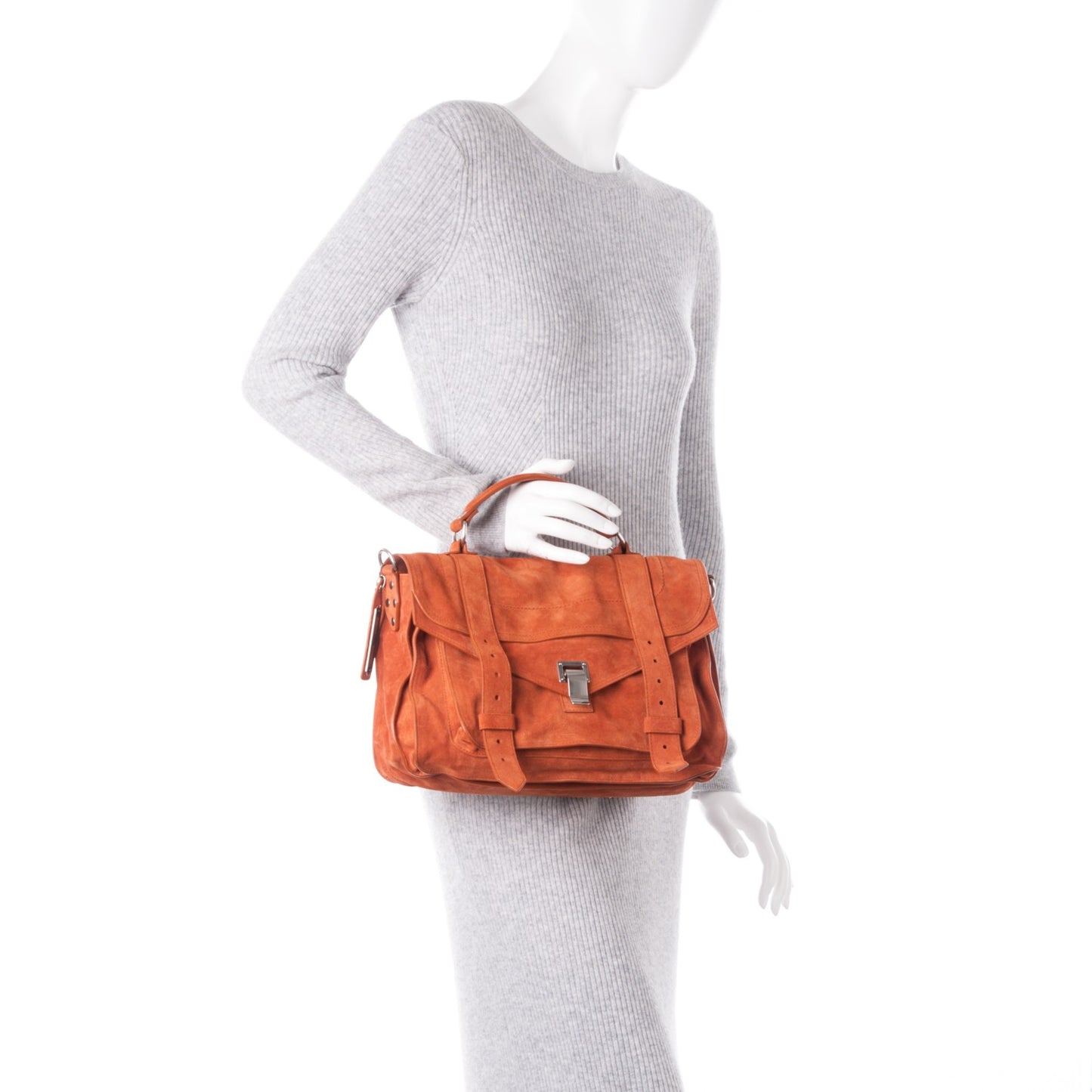 Suede PS1 Medium Satchel Red Clay