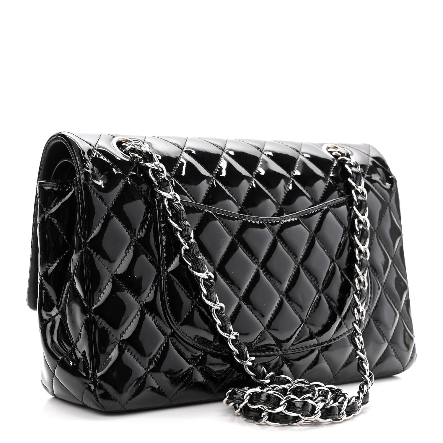 Chanel Patent Quilted Medium Double Flap Black 3 of 10