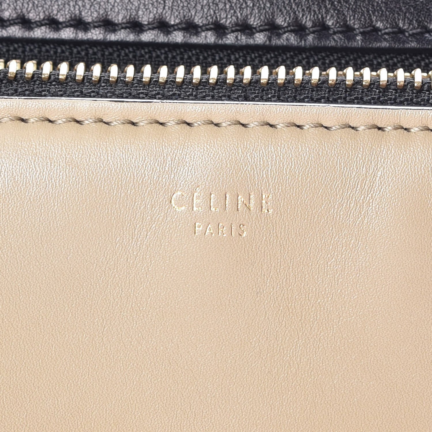 Celine Smooth Calfskin Medium Bi-Color Edge Shoulder Bag Black Cream 8 of 15