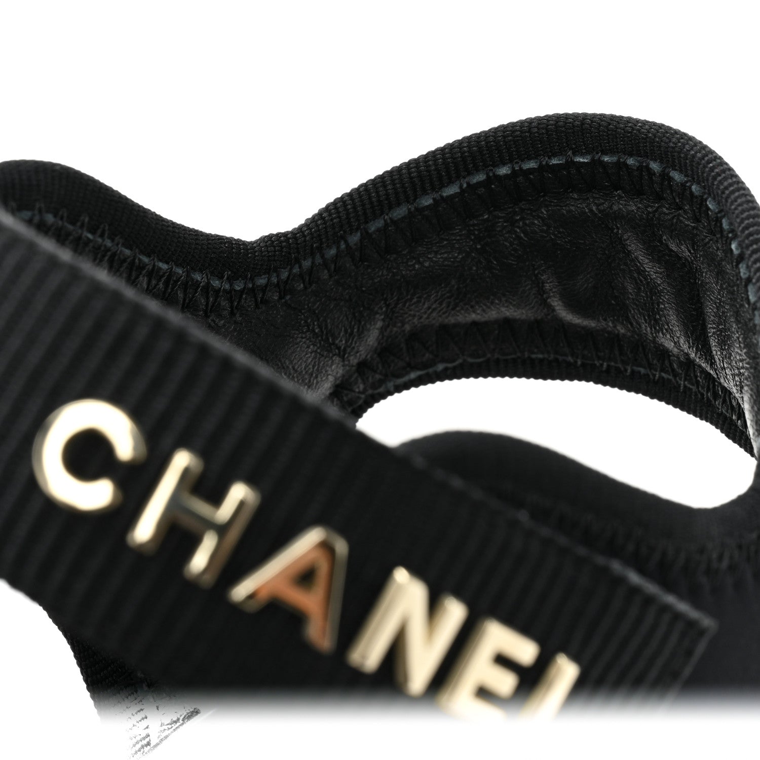 Chanel Fabric Metal CC Logo Sandals 36.5 Black 11 of 12