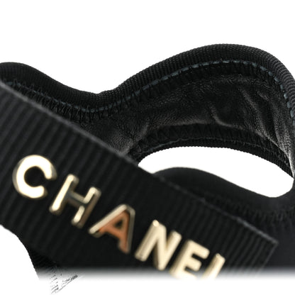 Chanel Fabric Metal CC Logo Sandals 36.5 Black 11 of 12