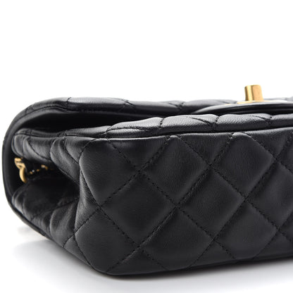 Chanel Lambskin Quilted Mini Rectangular Pearl Crush Flap Black 8 of 10