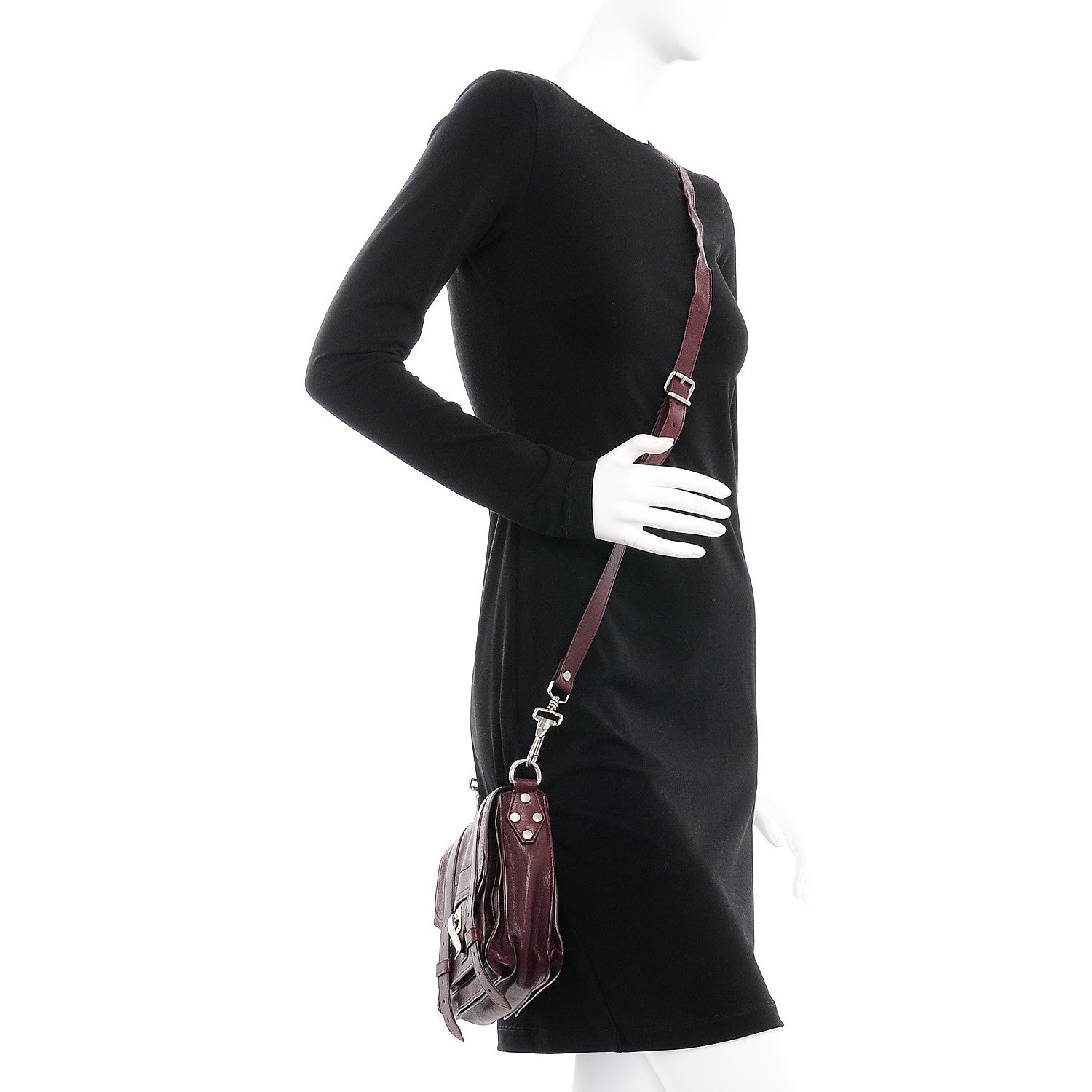 Proenza Schouler Lambskin PS1 Pouch Messenger Oxblood 2 of 8