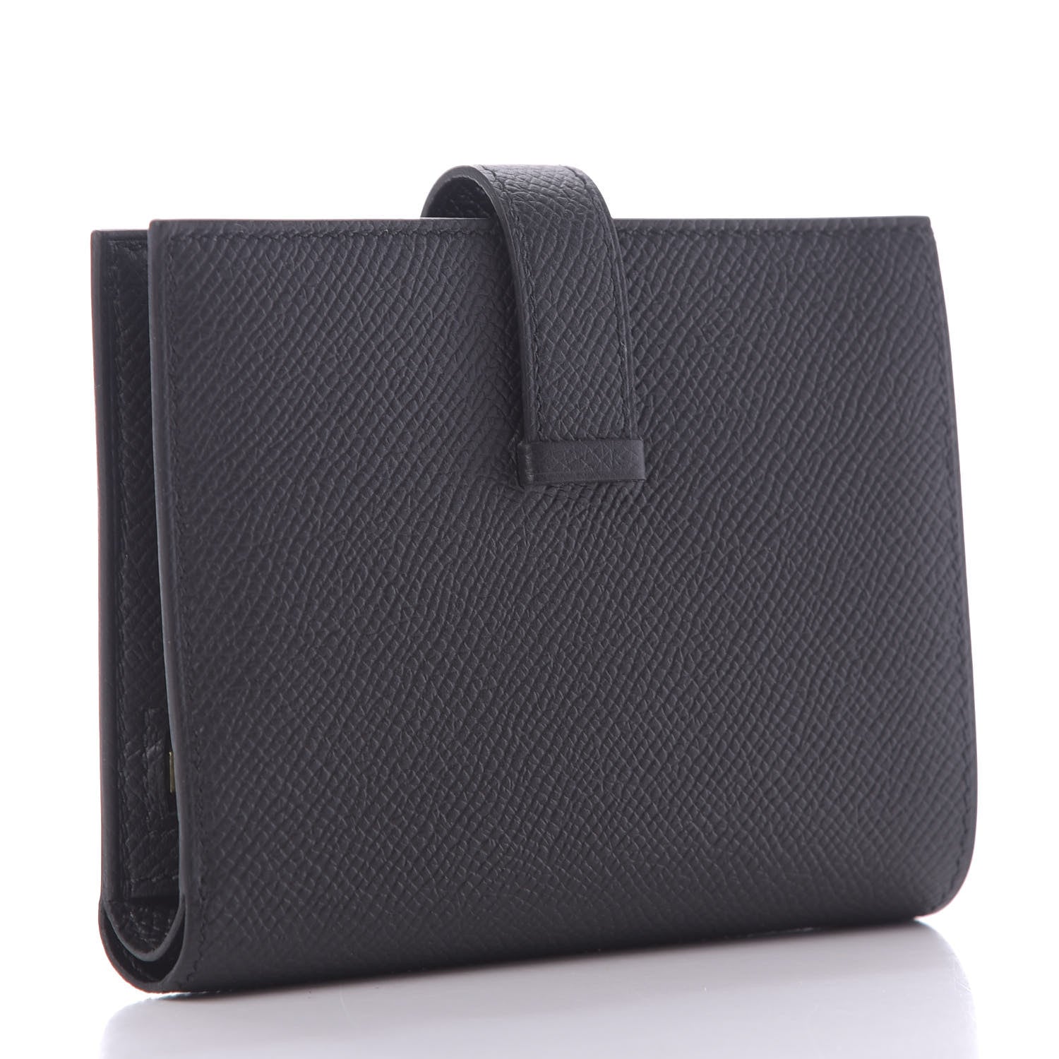 Hermes Epsom Bearn Compact Wallet Black 3 of 11